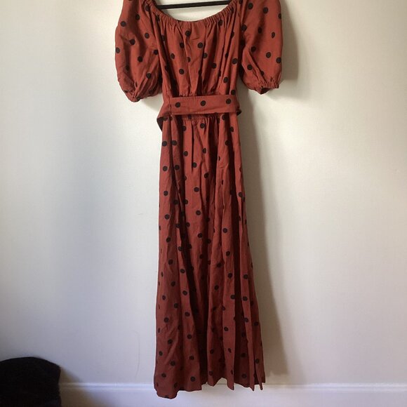 Maeve Anthropologie On-or-Off the Shoulder Polka Dot Maxi Dress - Picture 5 of 6